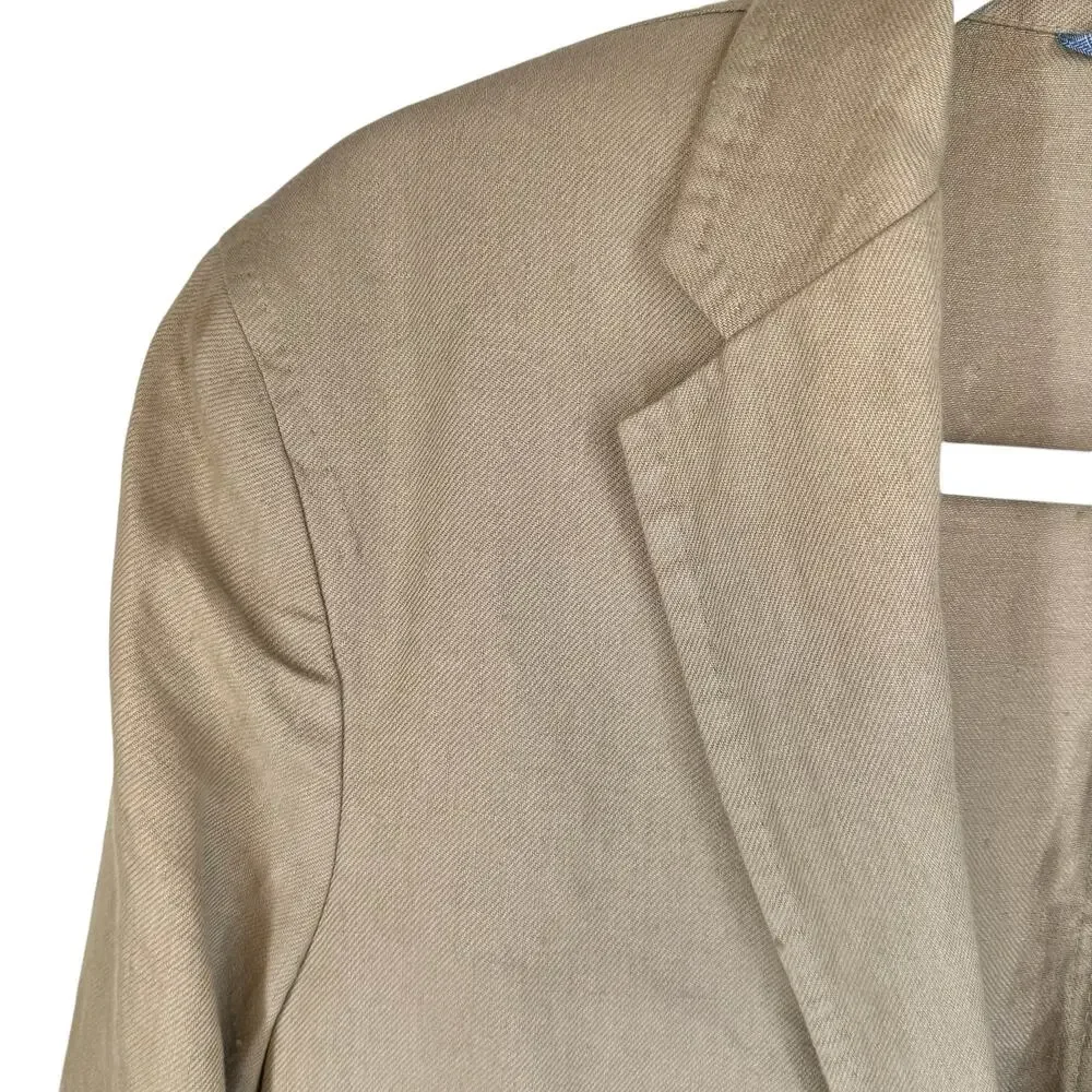 Massimo Dutti Mens Suit‎ Jacket 48/38 Tan Linen Single Breasted Wedding Spain
